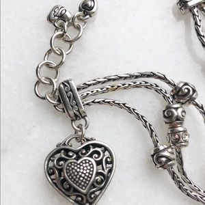 Brighton Three Strand Heart Bracelet